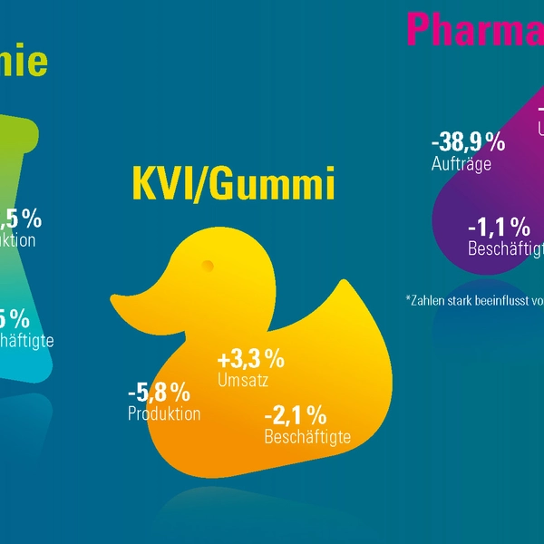 Konjunkturzahlen Chemie, Pharma, Kunststoff/Gummi 2024 zu 2023