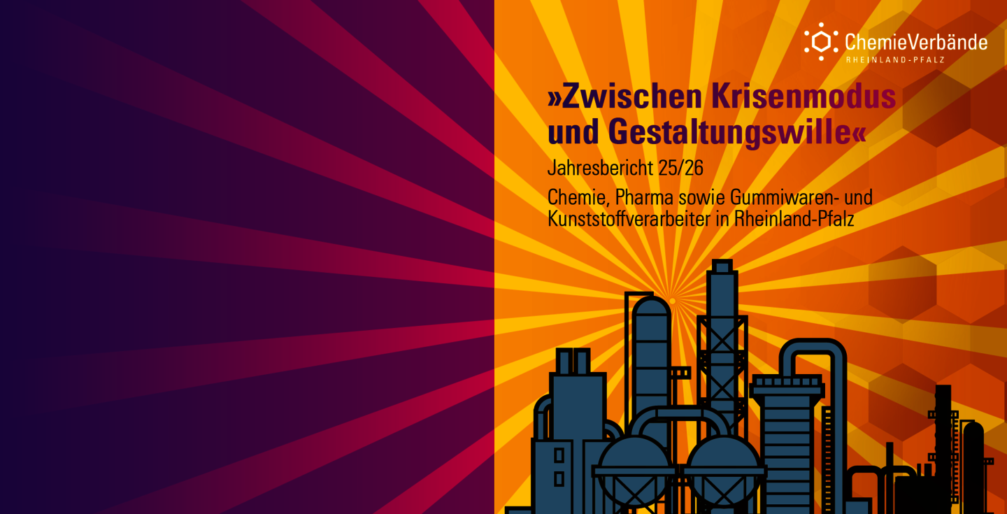 Titelbild Jahresbericht "Zwischen Krisenmodus und Gestaltungswille" der Chemieverbände